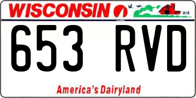 WI license plate 653RVD