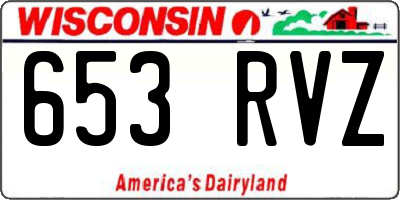 WI license plate 653RVZ