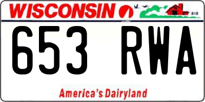 WI license plate 653RWA