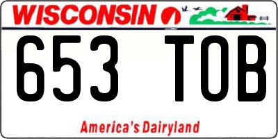 WI license plate 653TOB