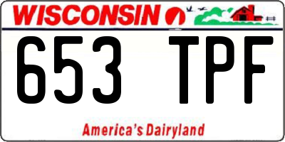 WI license plate 653TPF