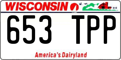 WI license plate 653TPP