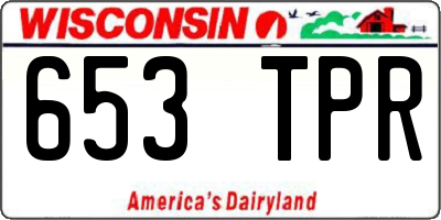 WI license plate 653TPR