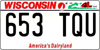 WI license plate 653TQU