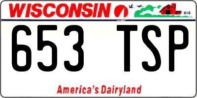 WI license plate 653TSP