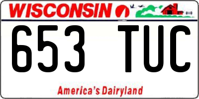 WI license plate 653TUC