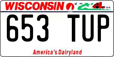 WI license plate 653TUP