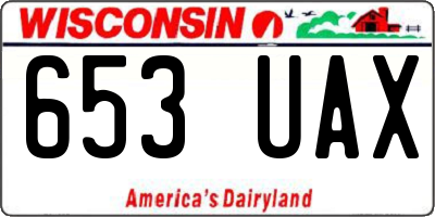 WI license plate 653UAX