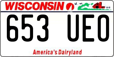 WI license plate 653UEO