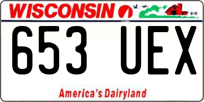 WI license plate 653UEX