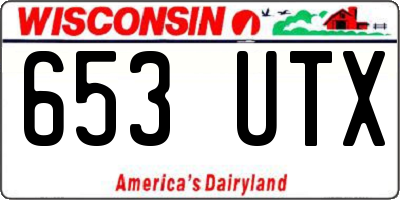 WI license plate 653UTX