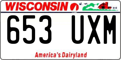 WI license plate 653UXM