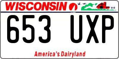 WI license plate 653UXP