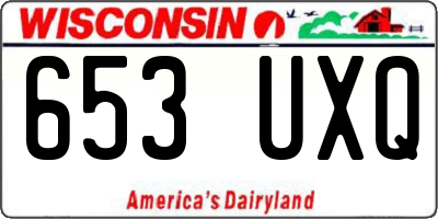 WI license plate 653UXQ