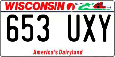 WI license plate 653UXY