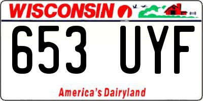 WI license plate 653UYF