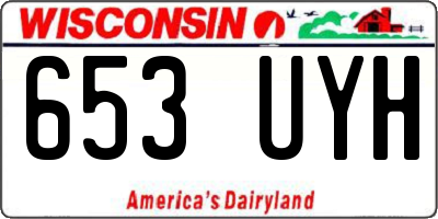WI license plate 653UYH