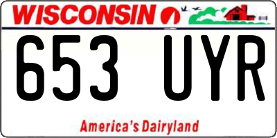 WI license plate 653UYR