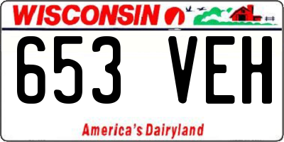 WI license plate 653VEH