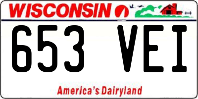 WI license plate 653VEI