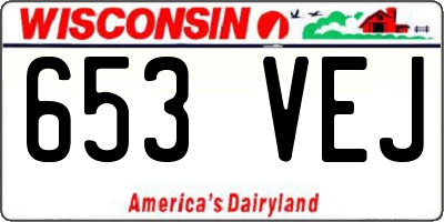 WI license plate 653VEJ