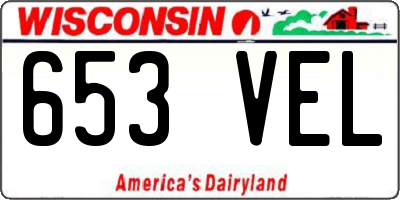 WI license plate 653VEL