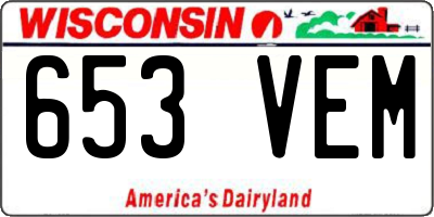 WI license plate 653VEM