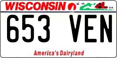 WI license plate 653VEN