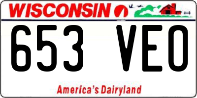 WI license plate 653VEO