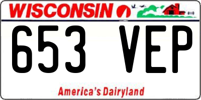 WI license plate 653VEP