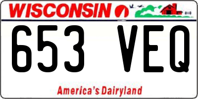 WI license plate 653VEQ
