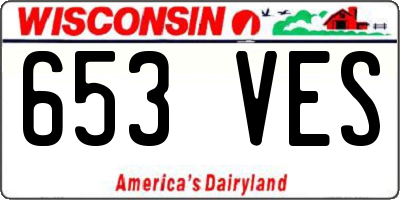 WI license plate 653VES