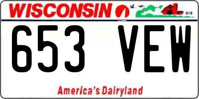 WI license plate 653VEW