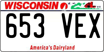 WI license plate 653VEX