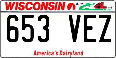 WI license plate 653VEZ