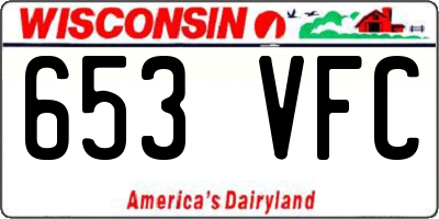 WI license plate 653VFC