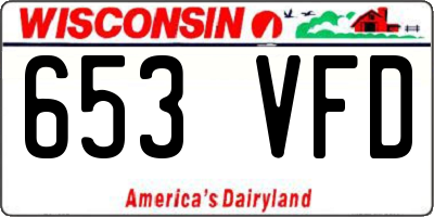 WI license plate 653VFD