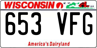 WI license plate 653VFG
