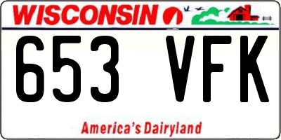 WI license plate 653VFK