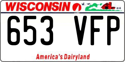 WI license plate 653VFP