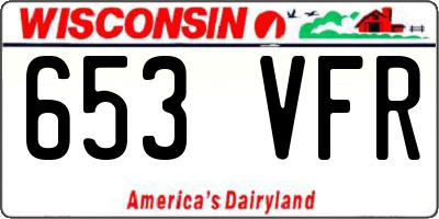 WI license plate 653VFR
