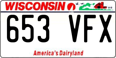 WI license plate 653VFX