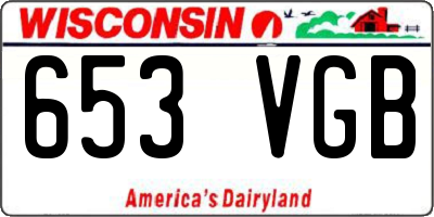 WI license plate 653VGB