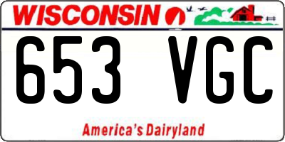 WI license plate 653VGC