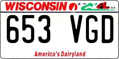 WI license plate 653VGD