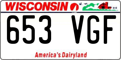 WI license plate 653VGF