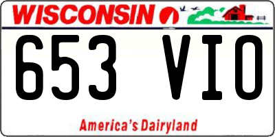 WI license plate 653VIO