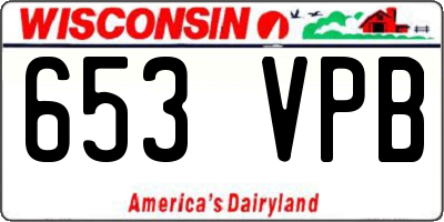 WI license plate 653VPB