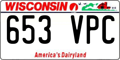 WI license plate 653VPC