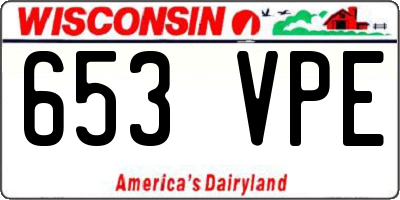 WI license plate 653VPE
